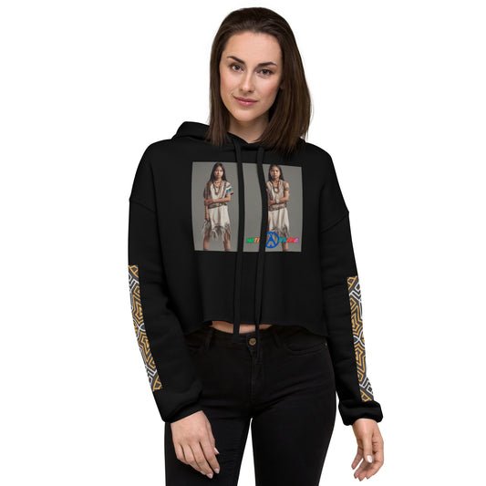 Native Crop Hoodie for Women - Unique All-Over Style